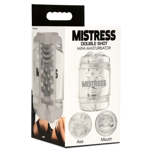 	 Mistress - Double Shot 贯通型口部连肛门飞机杯 - 透明色 照片