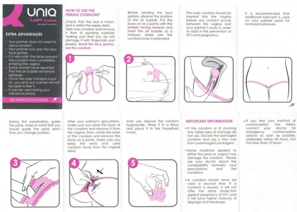 Innovation + Protection. Female condom, lubricated. With... Uniq - Lady Condoms 3's Pack photo-3