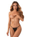 Obsessive - Bianca Crotchless Thong 2pcs - Black - 2XL/3XL 照片-8