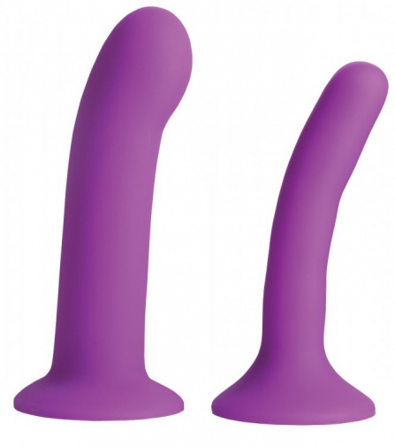Strap U - Silicone G-spot Duo Dildo Set - Purple photo