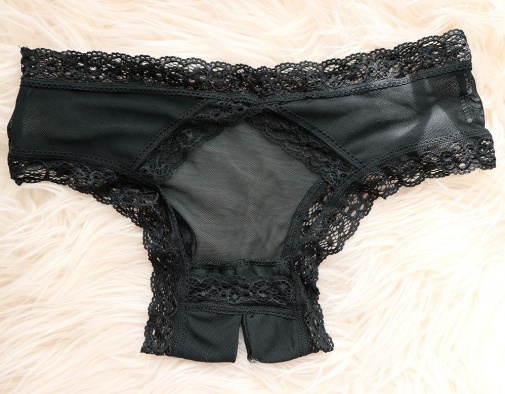 Crescente - Dolce Crothless Panties DL_017 - Black photo