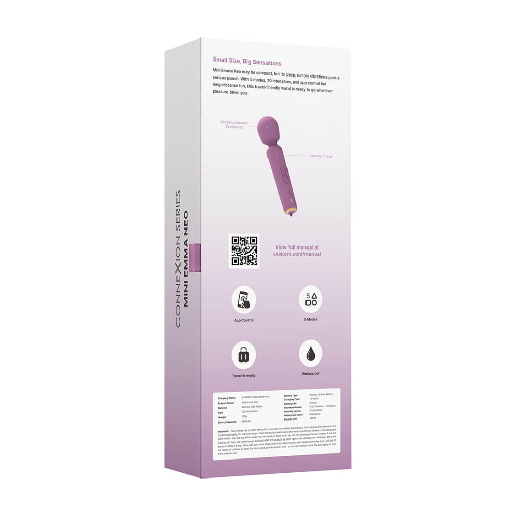 SVAKOM - Mini Emma Neo Interactive Wand Vibrator - Romantic Rose photo-10