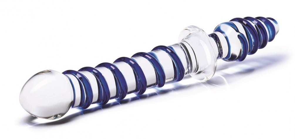 Glas - 10″ Mr. Swirly Double Ended Glass Dildo & Butt Plug photo-3
