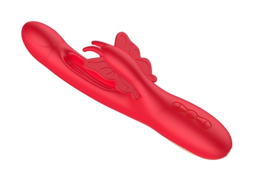 Secwell - Butterfly Flicking Rabbit Vibrator - Red 照片