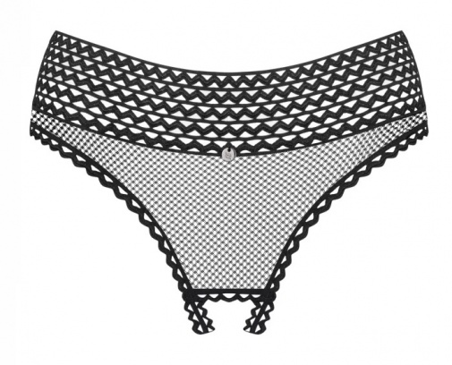 Obsessive - Strapelie Crotchless Panties - Black - L/XL photo
