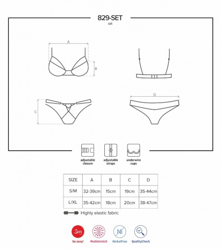 Obsessive - 829-SET-3 2件套裝 - 紅色 - S/M 照片