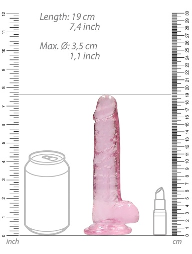 RealRock - 7" Realistic Dildo w Balls - Pink 照片