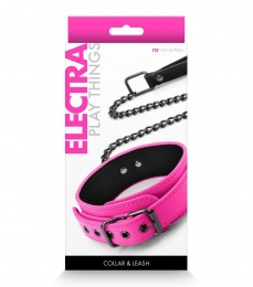 NS Novelties - Electra Collar w Leash - Pink photo