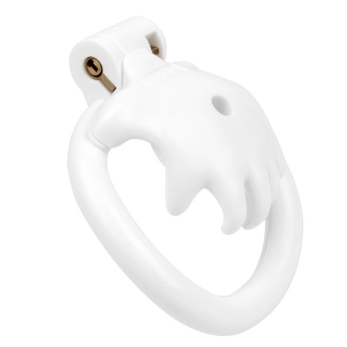 FAAK - Hand Shaped Resin Chastity Cage - White 照片