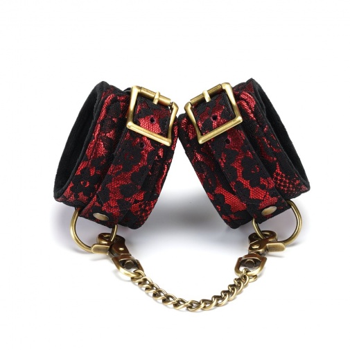 Liebe Seele - Victorian Garden Ankle Cuffs - Red photo