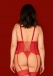 Obsessive - Blossmina 紧身束衣连丁字裤 - 红色 - 4XL/5XL 照片-6