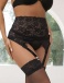 Ohyeah - Floral Lace Garter Panty - Black - 5XL 照片-3