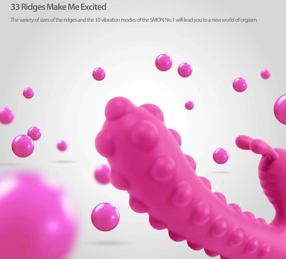 The SMON No. 1 is a special vibrator with a studded shaft an... Kokos - Smon Rabbit Vibrator - Pink photo-7