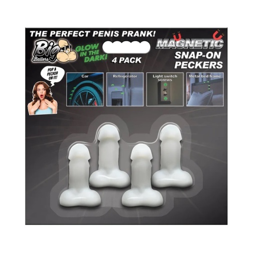 Big Ballers - Glow Magnetic Snap-On Peckers - 4 pcs 照片