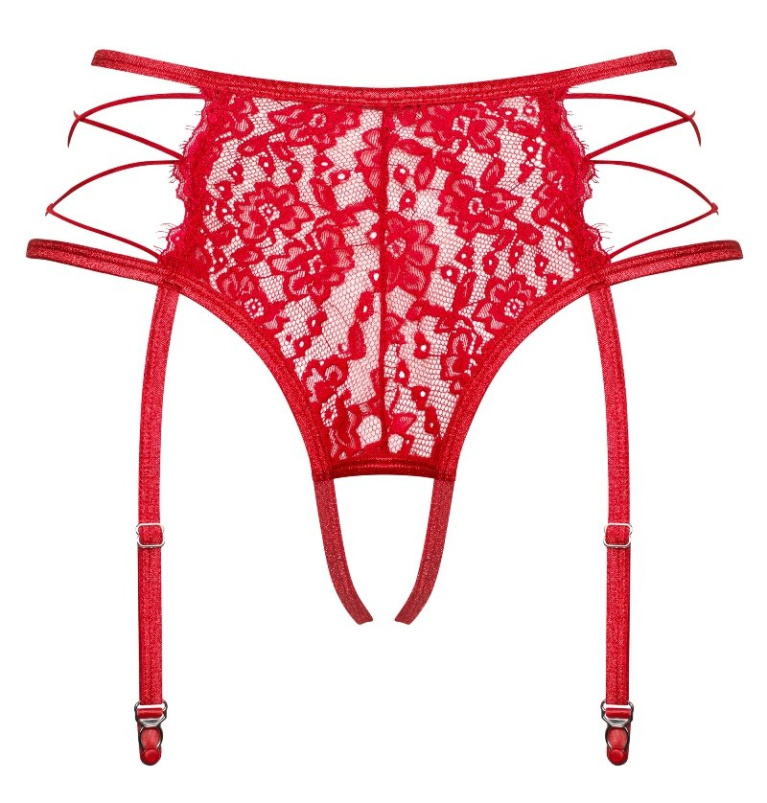 Obsessive - Rediosa 吊袜带 - 红色 - S/M 照片