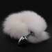 MT - Anal Plug S-size with White fur tail photo-3