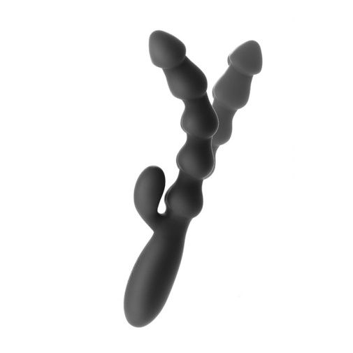 S Pleasures - Swagger Bead Rabbit Vibrator - Black photo