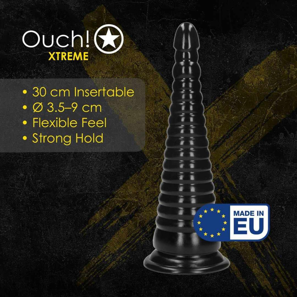 Ouch - Twisted Vortex Anal Plug - Black photo-3
