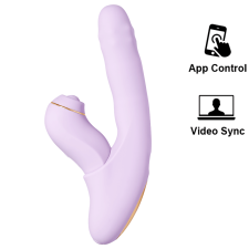 SVAKOM - DuoGlow APP Thrusting Vibrator - Pastel Lilac