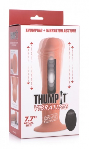 Thump It - 7X Remote Control Thumping Vibro Dildo - Skin photo
