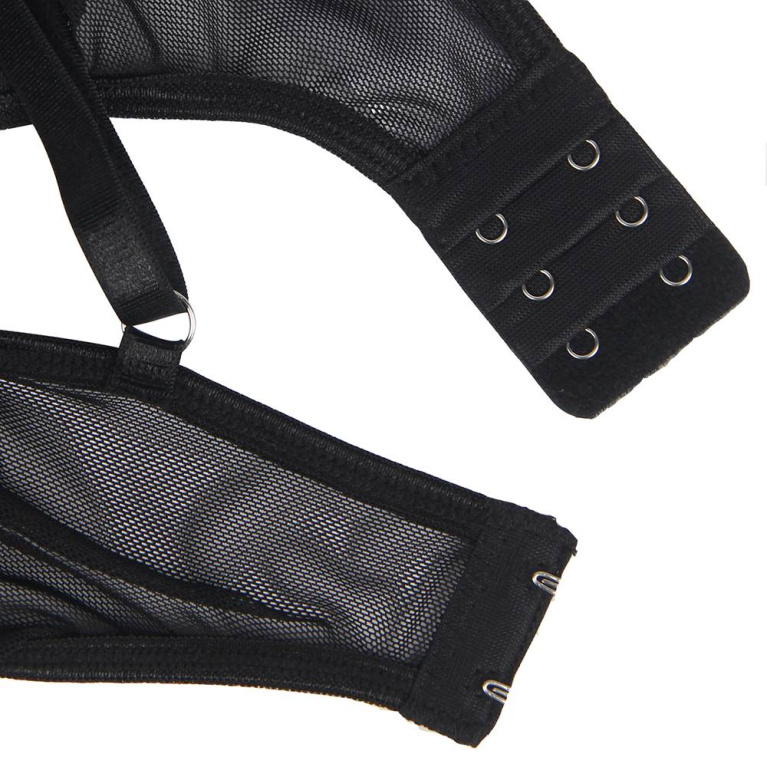 Ohyeah - 中空束縛泰迪緊身內衣 - 黑色 - 3XL 照片