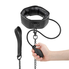 Fetish Submissive - 可充气项圈连锁链 - 黑色 照片