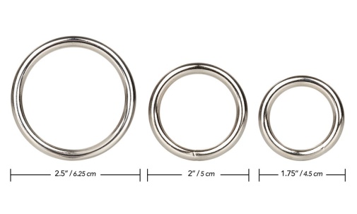CEN - 金屬陰莖環 三件套裝 - 銀色 照片
