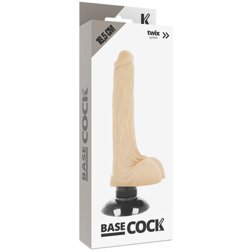 Basecock - 2in1 Vibro Dildo w Balls 18.5cm - Flesh 照片
