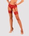 Obsessive - Lacelove 蕾絲絲襪 - 紅色 - 加大/加加大碼 照片-4