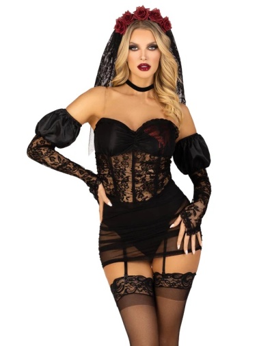 Leg Avenue - Heartbreak Bride Costume - Black - S photo