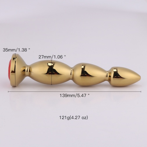 MT - Anal Plug 140x27mm - Golden/Red photo