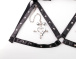 FAAK - Heart Screw Nipple Clamps Belt - Black 照片-3