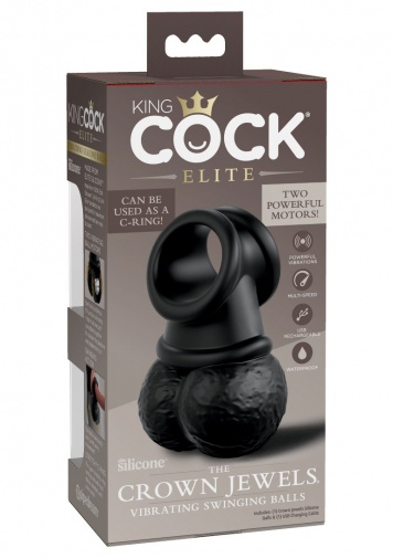King Cock - Crown Jewels Vibro Balls - Black photo