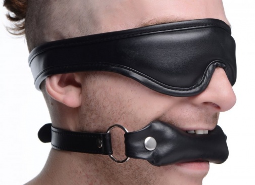 Strict - 軟墊眼罩及口銜套裝 - 黑色 照片