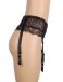 Ohyeah - Lace High Waist Garter Thong - Black - M 照片-5