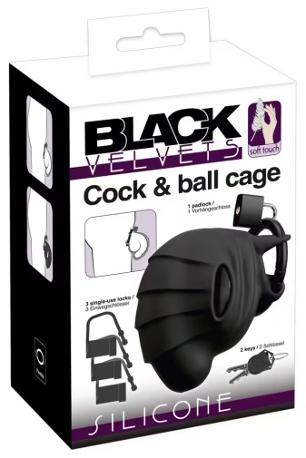 Black Velvets - Cock & Ball Chastity Cage - Black 照片