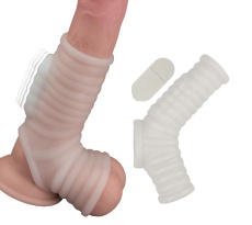 Nasstoys - Ribbed Vibro Sleeve - White photo