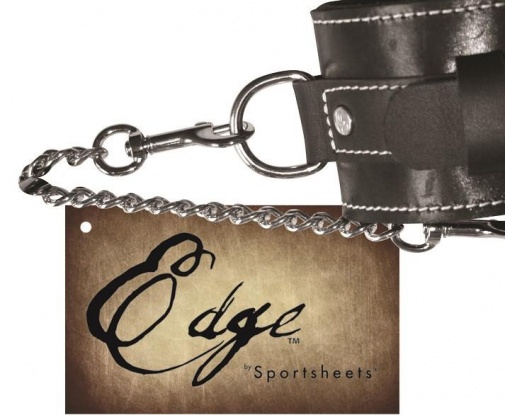 Sportsheets - Edge 皮革護腕 - 黑色 照片
