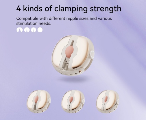 Qingnan - Wireless Vibro Nipple Clamps #3 - Beige photo