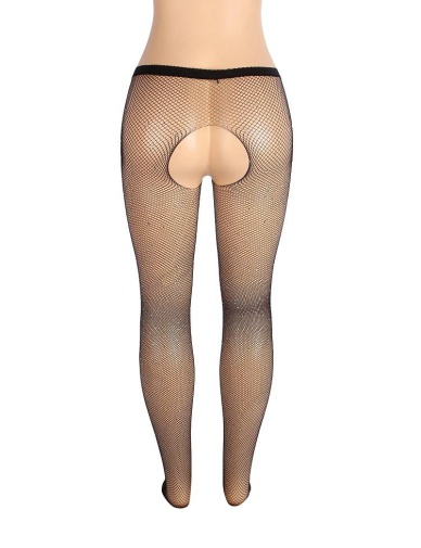 Ohyeah - Rhinestone Pantyhose - Black - 3XL photo