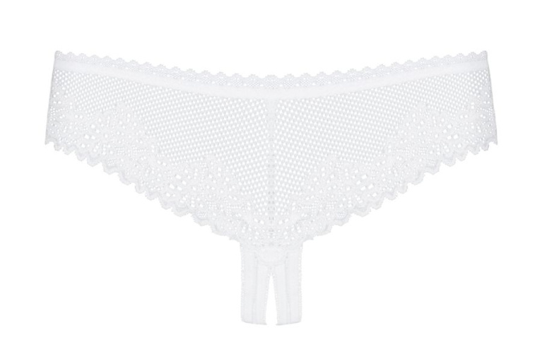 Obsessive - Alabastra Crotchless Thong - White - S/M photo