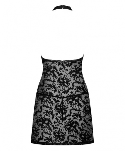 Obsessive - Softily Chemise & Thong - Black - L/XL photo