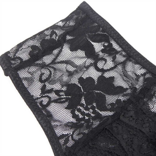 Ohyeah - Lace Crotchless Panty - Black - XL photo