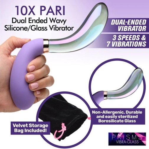 Prisms Erotic Glass - Wave 双头震动器 - 紫色 照片