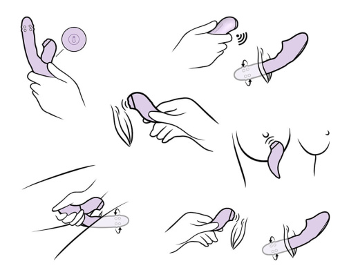 SVAKOM - DuoGlow APP Thrusting Vibrator - Pastel Lilac photo