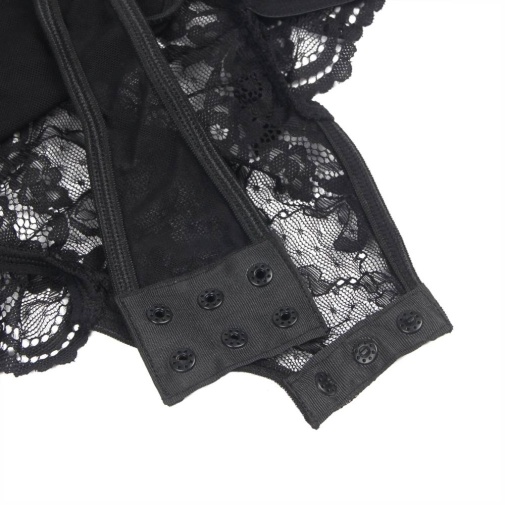 Ohyeah - Lace Garter Teddy - Black - M photo