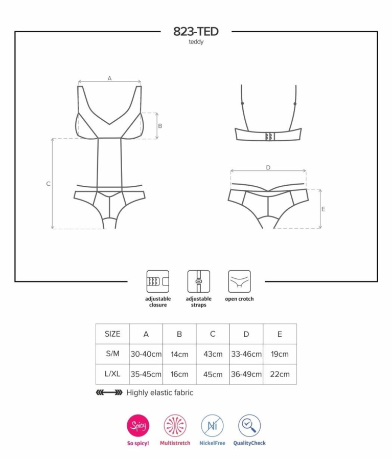 Obsessive - 823-TED-1 Teddy - Black - L/XL photo