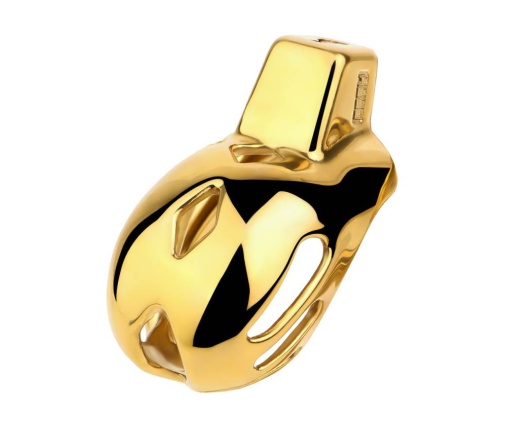 FAAK - Chastity Cage 184 w Belt & Plug - Gold 照片
