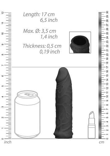 RealRock - Penis Sleeve 6" - Black photo