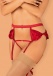Obsessive - Rubinesa 吊襪帶連丁字褲 - 紅色 - S/M 照片-5